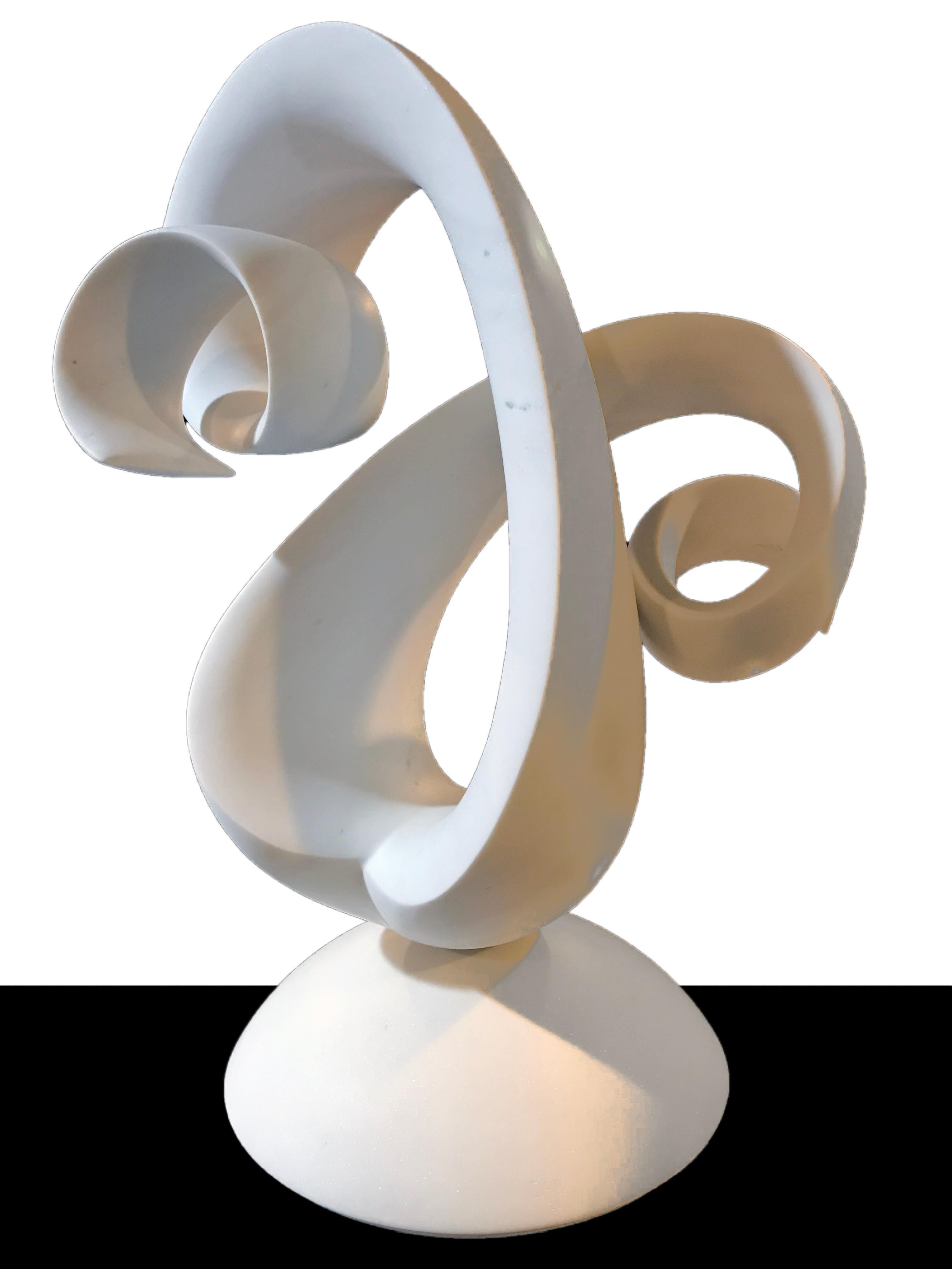 Ellen Brenner-Sorensen Abstract Sculpture - White Abstract Marble Sculpture