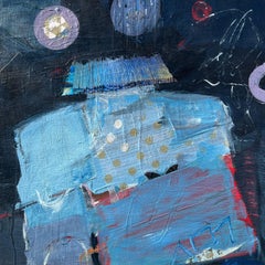Take Me Out of the Blue 2, Mixed Media on Wood Panel