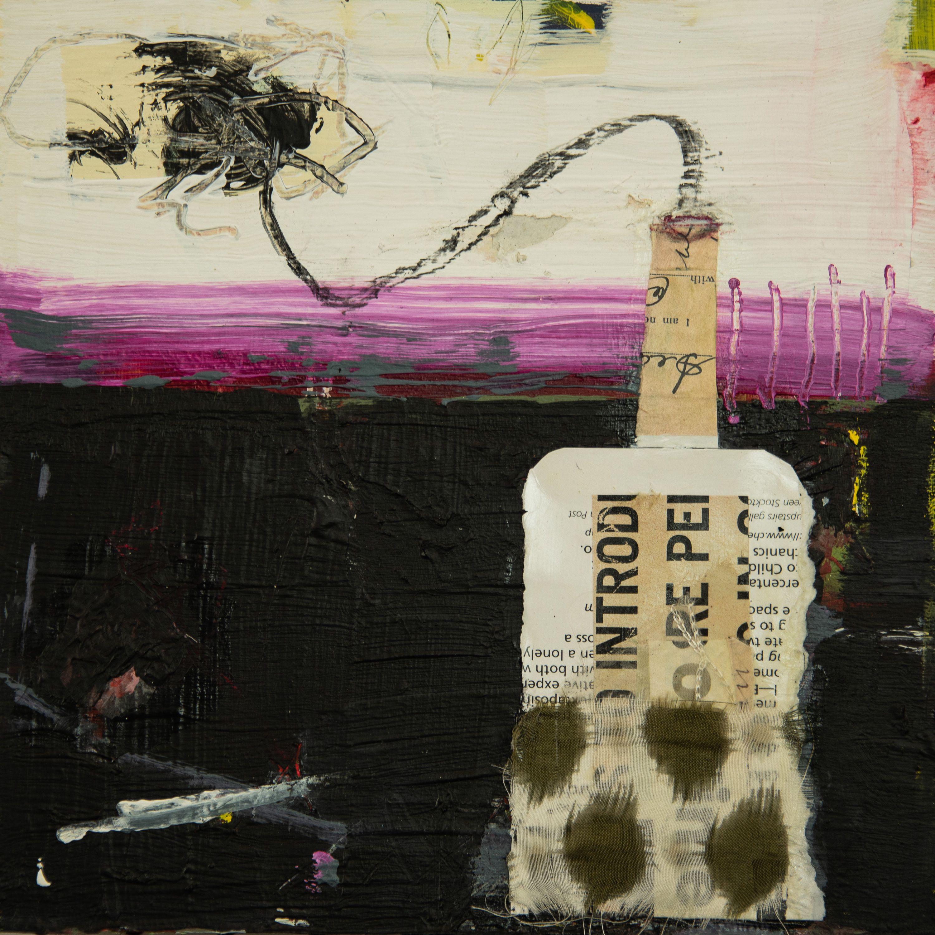 Threads of Connection #5, Mixed Media on Wood Panel - Mixed Media Art by Ellen Brooks
