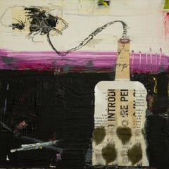 Threads of Connection #5, Mixed Media on Wood Panel