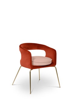 Mid-Century Modern Ellen in Rust and Powder Pink Dining Chair by Essential Home