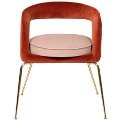 Mid-Century Modern Ellen in Rust and Powder Pink Dining Chair by Essential Home