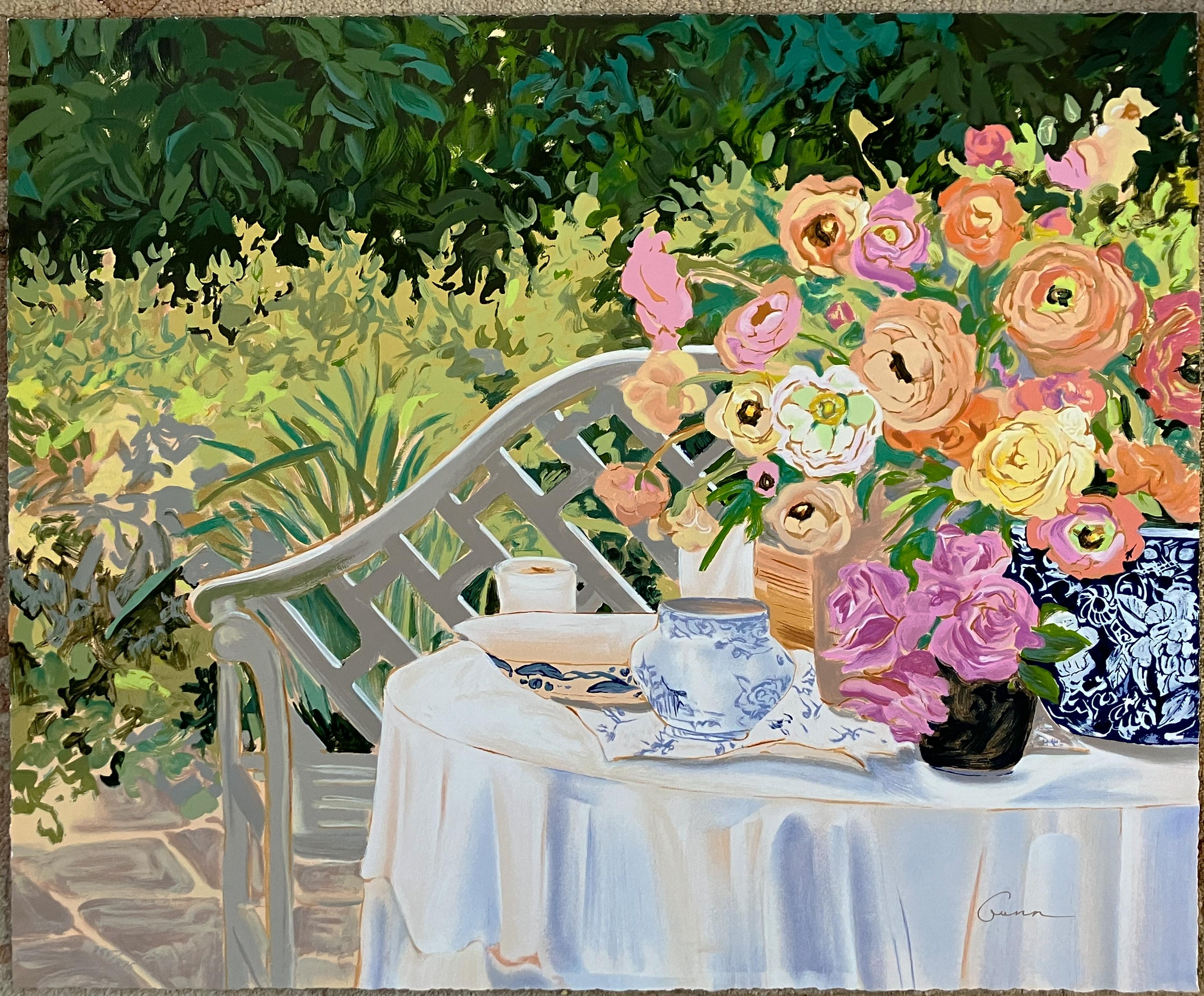 Momentos en el jardín II - Print Impresionista de Ellen Gunn