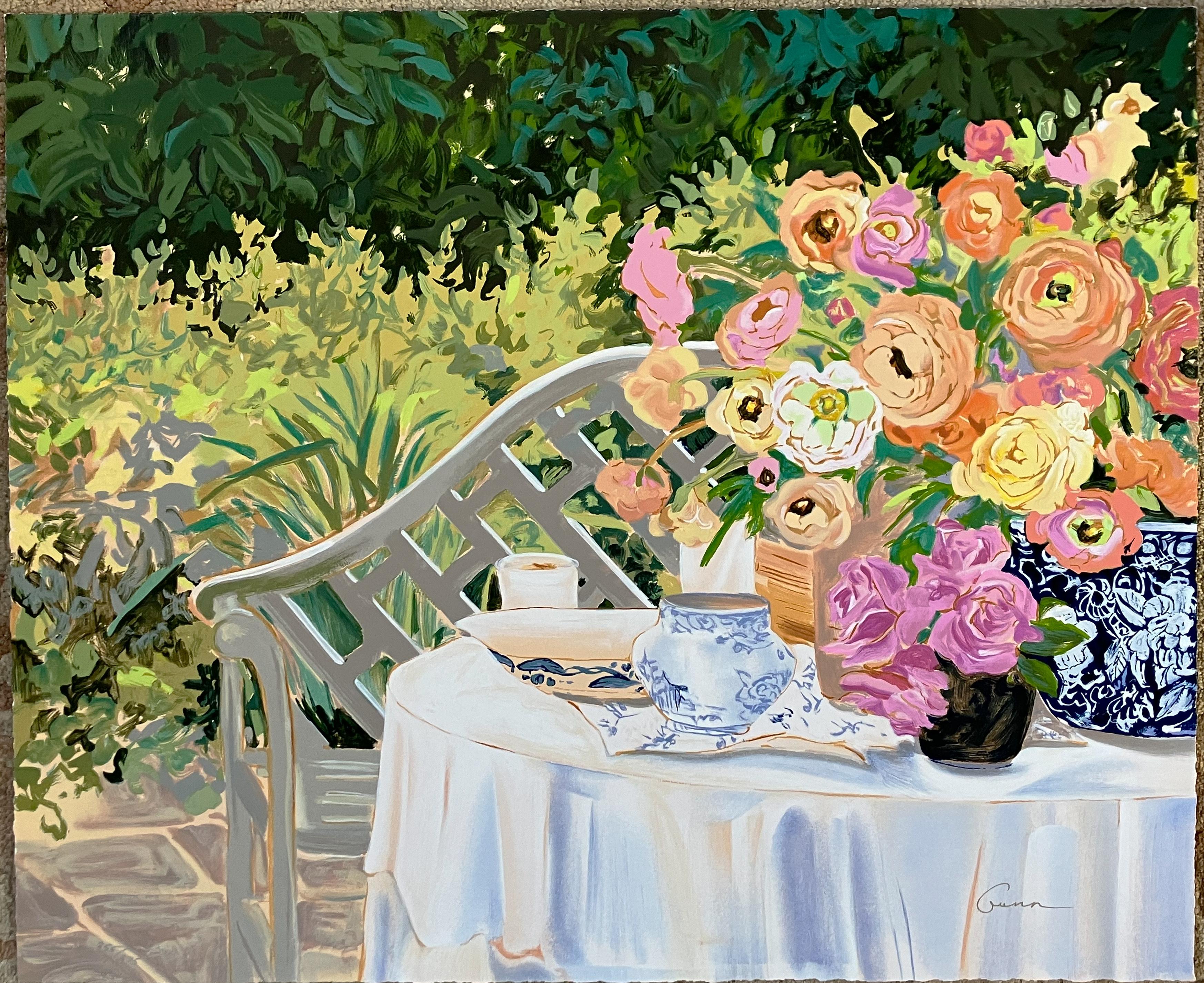 Momentos en el jardín II - Still-Life Print Beige de Ellen Gunn