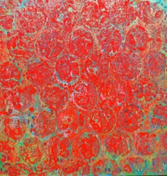 Ellen Hackl Fagan, RGB, 2011, Tinte, Acryl, Rotes abstraktes Gemälde von Musik