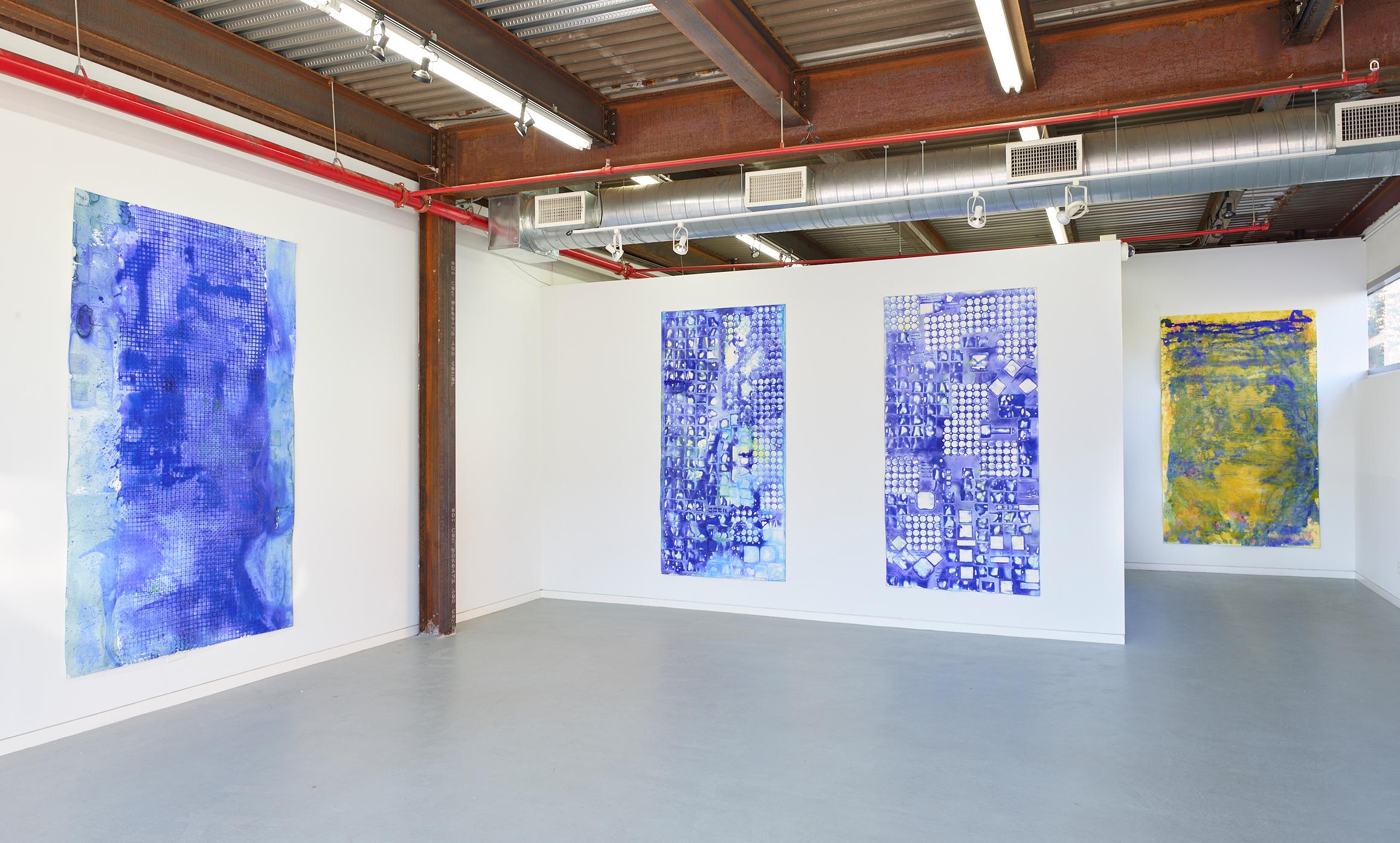 Ellen Hackl Fagan, Seeking the Sound of Cobalt Blue_Fence Capture, Abstract For Sale 1