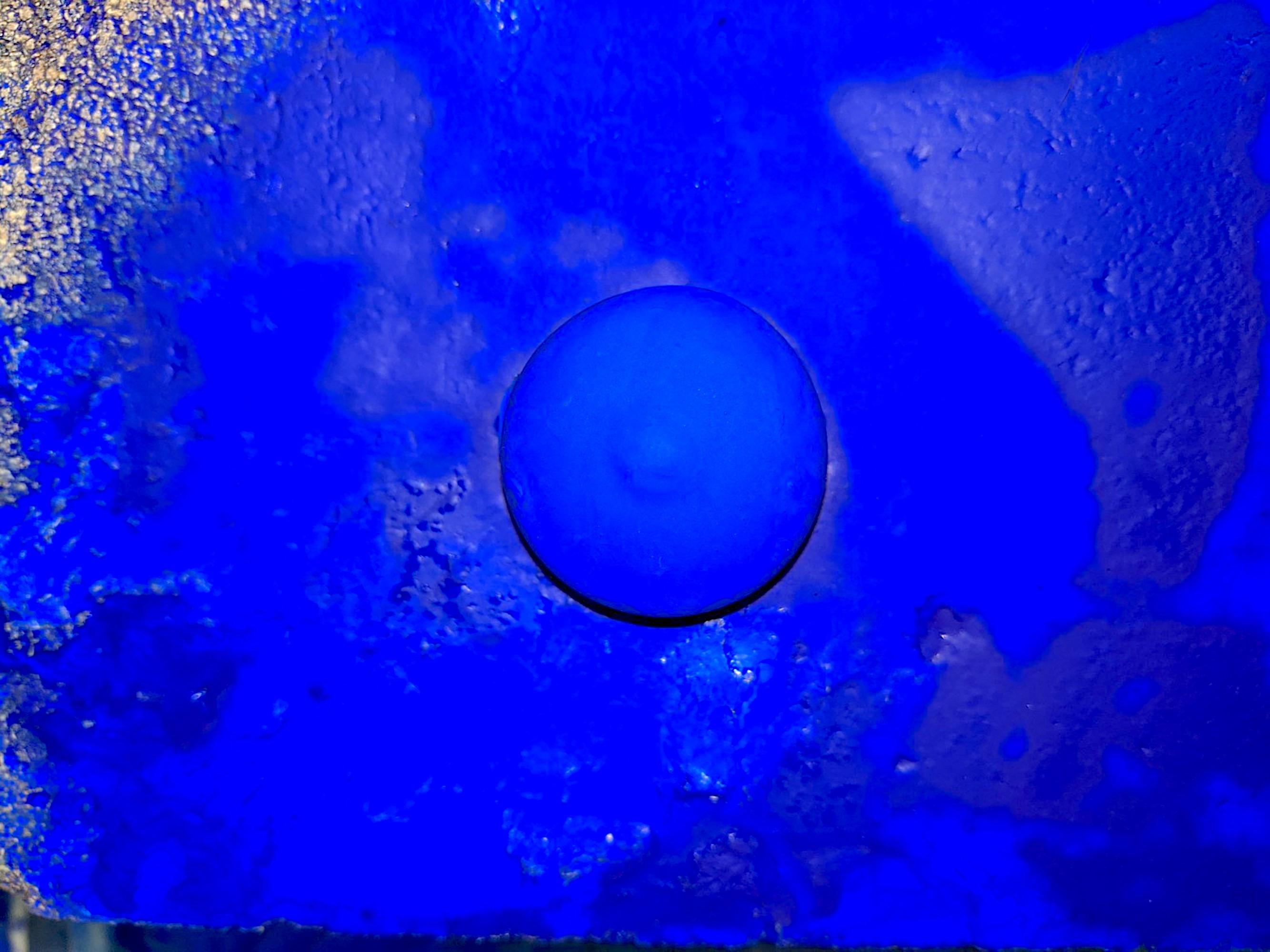 Seeking the Sound of Cobalt Blue is a series of paintings and sculptures that have been created since the spring of 2014. 

Using domestic construction materials from her garage, extras from home improvement projects or the garden, have been