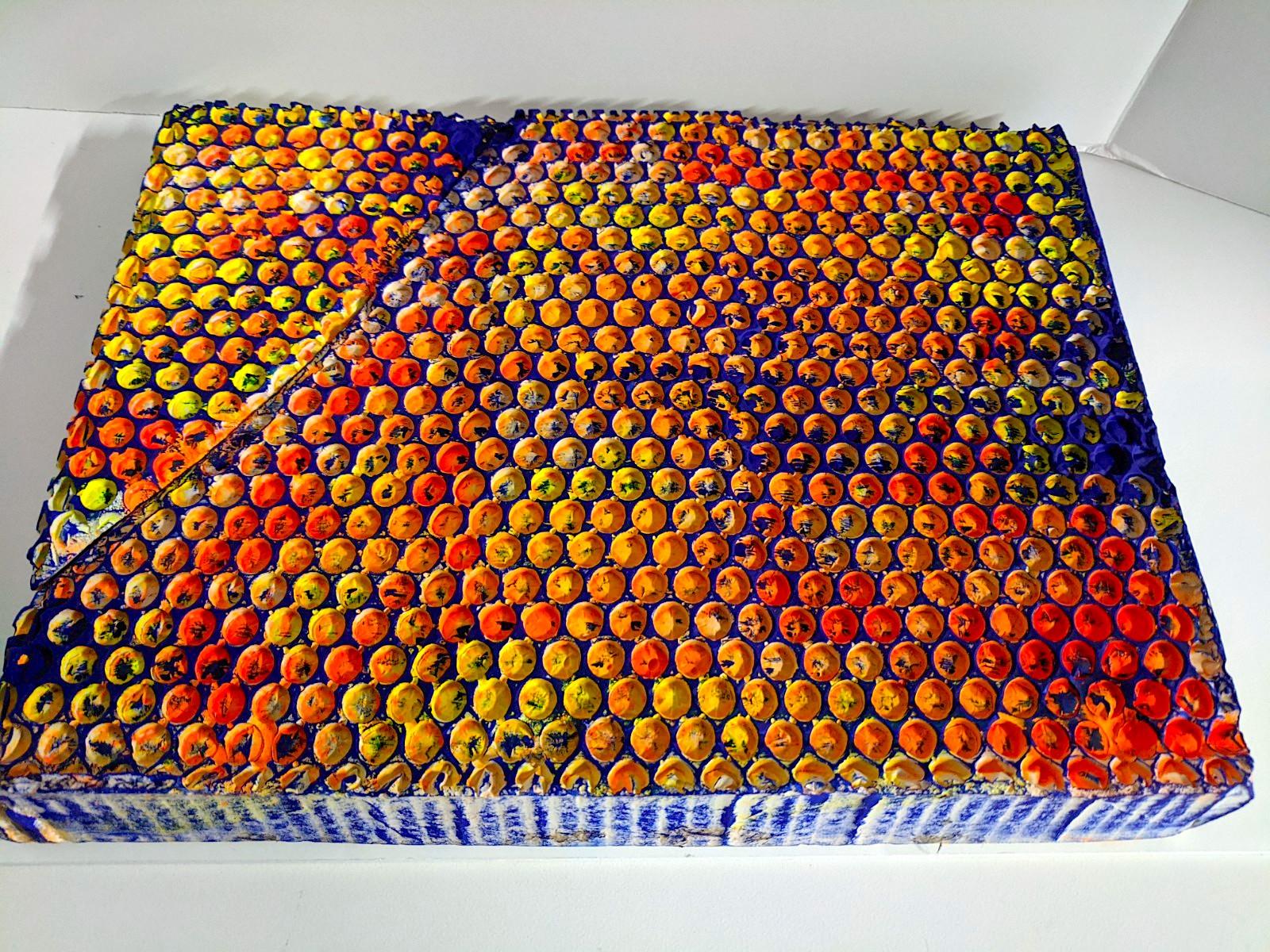 Ellen Hackl Fagan_Technicolor Bubble Wrap II_2020_peinture, encre, plâtre en vente 1