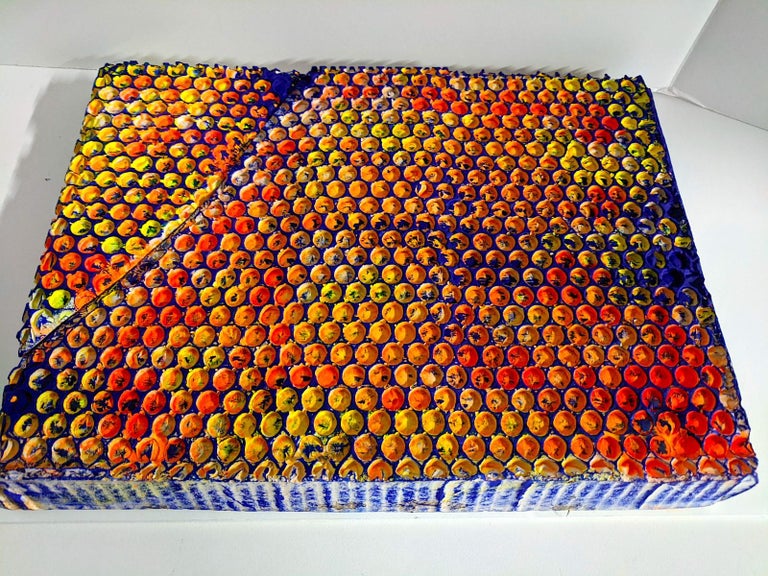 Ellen Hackl Fagan_Technicolor Bubble Wrap II_2020_paint, ink, plaster For Sale 1
