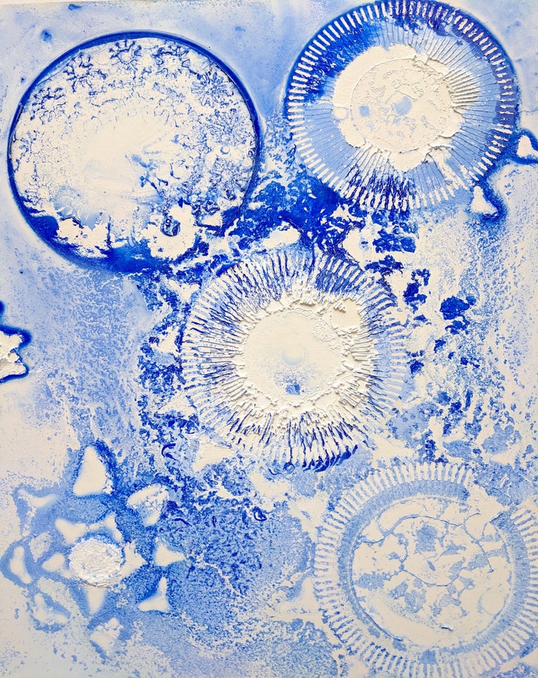 Ellen Hackl Fagan Still-Life Print - Seeking the Sound of Cobalt Blue: Pinwheels