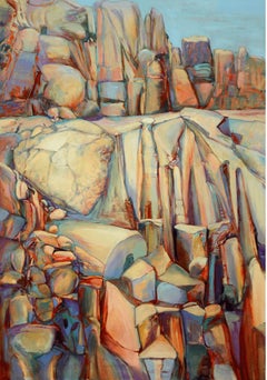 Big Rock Bigli  60" x 40"  Roccia incantata nel Texas centrale olio acrilico