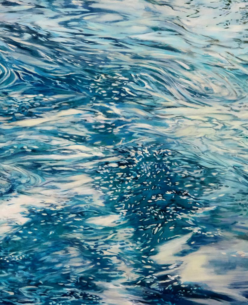 Constant Current , oil and acrylic painting,  Abstract Expressionism Style.Water - Painting by Ellen Hart