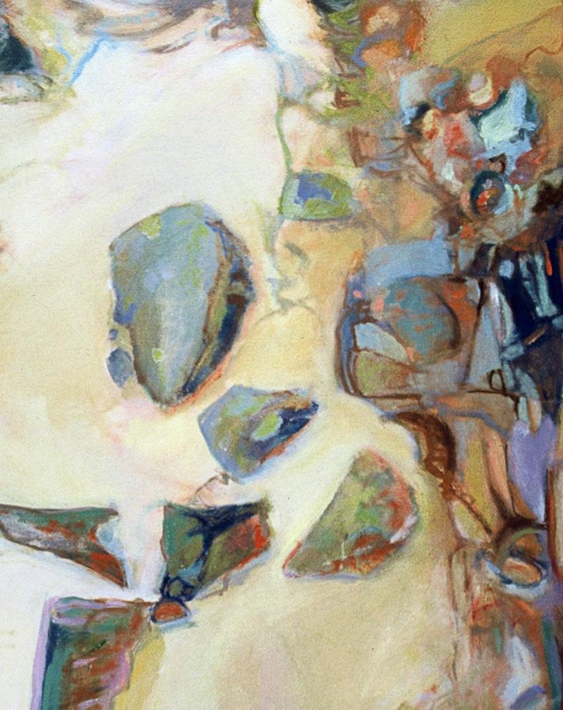 Marea Dorada, Arte Abstracto, Arte Contemporáneo, Serie Reflejos de Agua y Vidrio - Abstract Painting Marrón de Ellen Hart