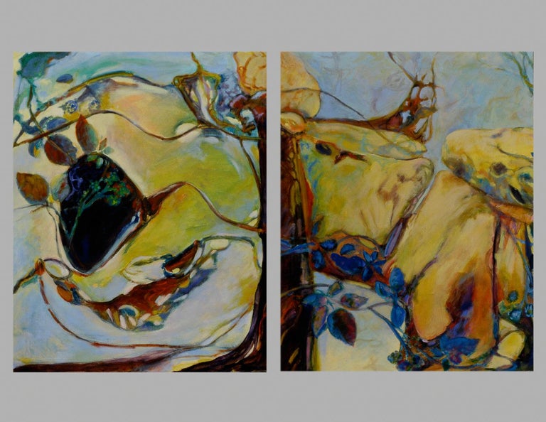 Into the Woods II, Sold as One or Several Panels, Oil, Shadow Series, Organic For Sale 1