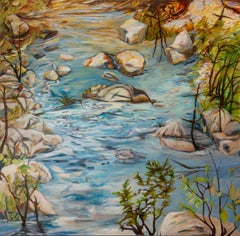 Meditazione su un filo 48" x 48" Serie Bayou Reflections Acqua