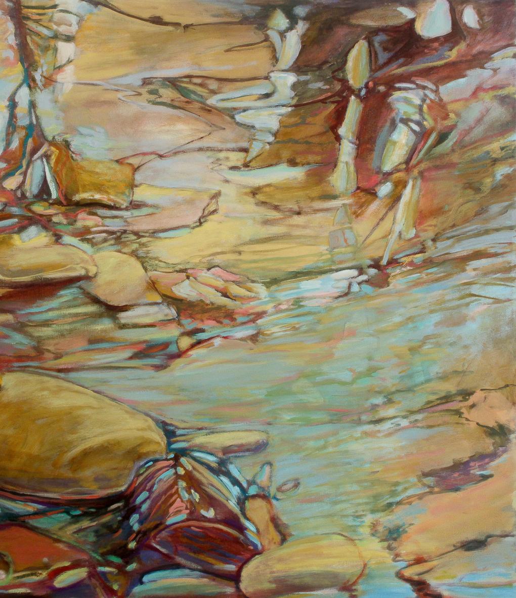 September, Abstrakte Kunst, Zeitgenössische Kunst, Reflection Series of Water &Glass (Abstrakter Impressionismus), Painting, von Ellen Hart