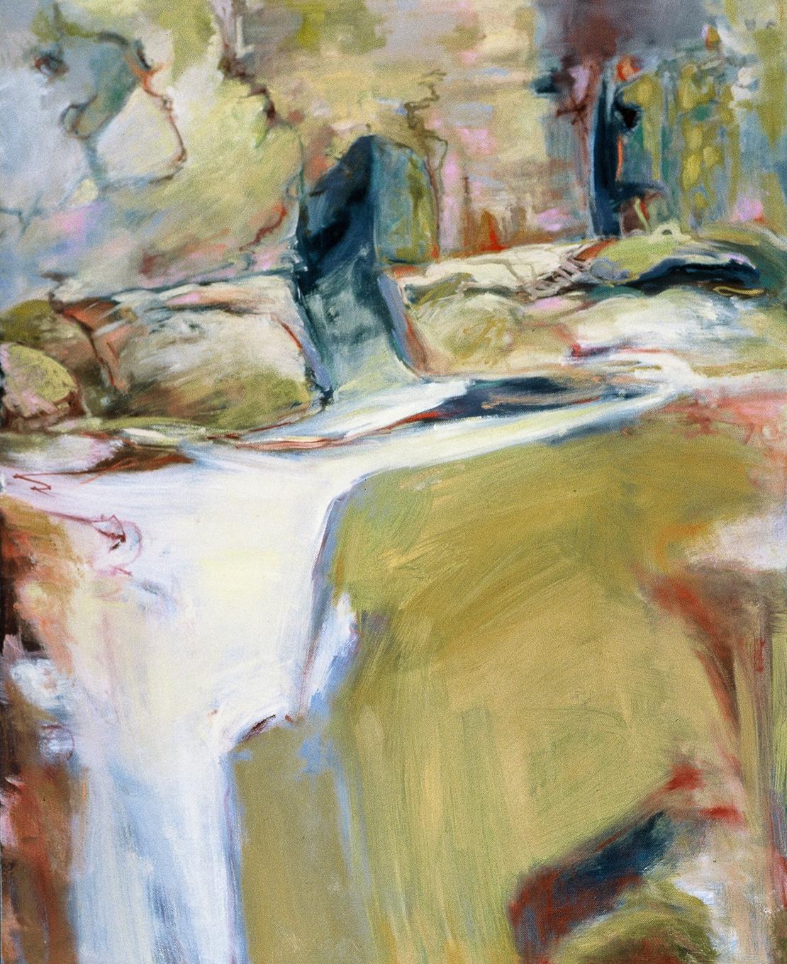 La Fuente, Óleo/Lienzo, Luz y Sombra,  Resumen, - Painting de Ellen Hart