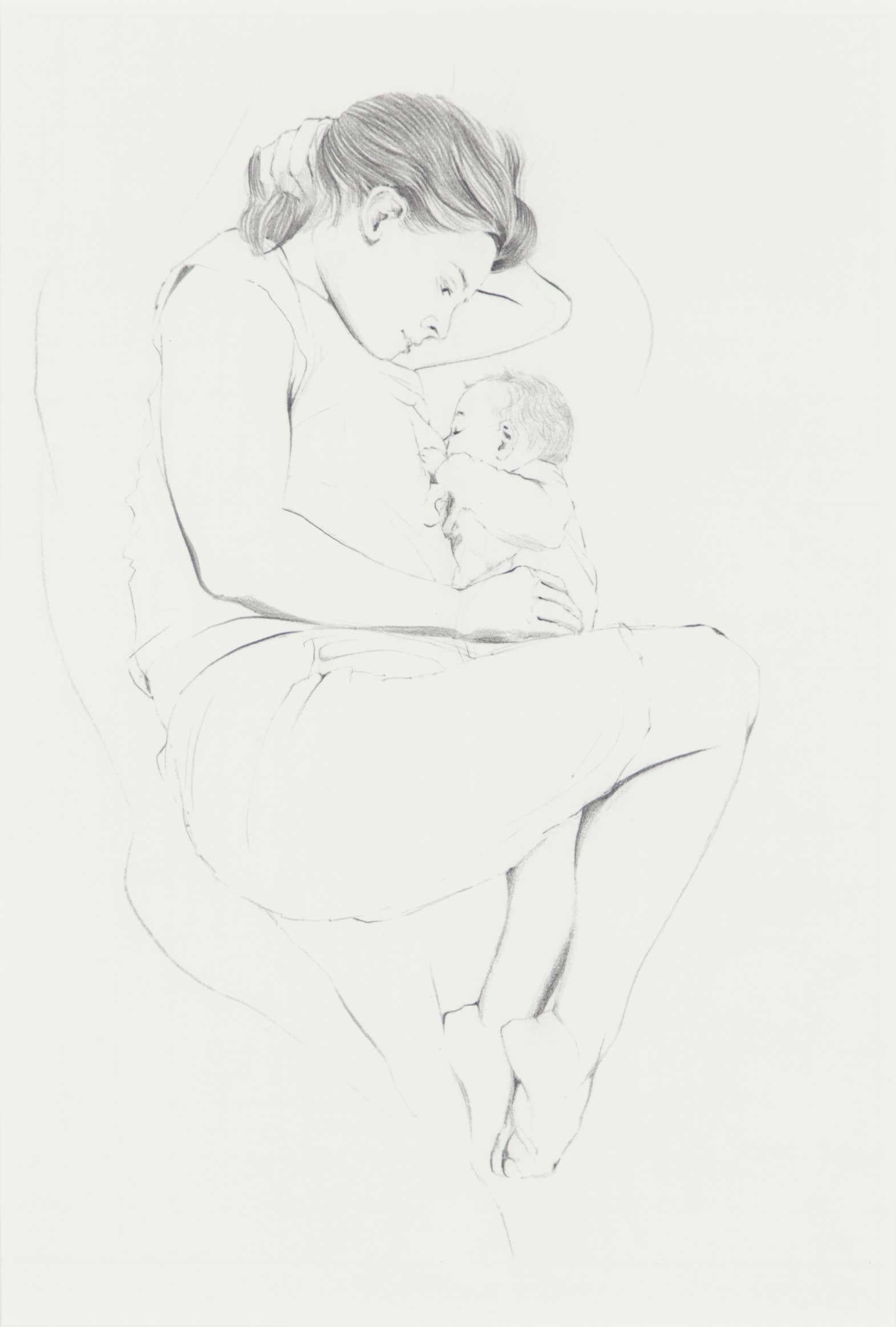 Nursing (E) - Contemporary Painting by Ellen Heck