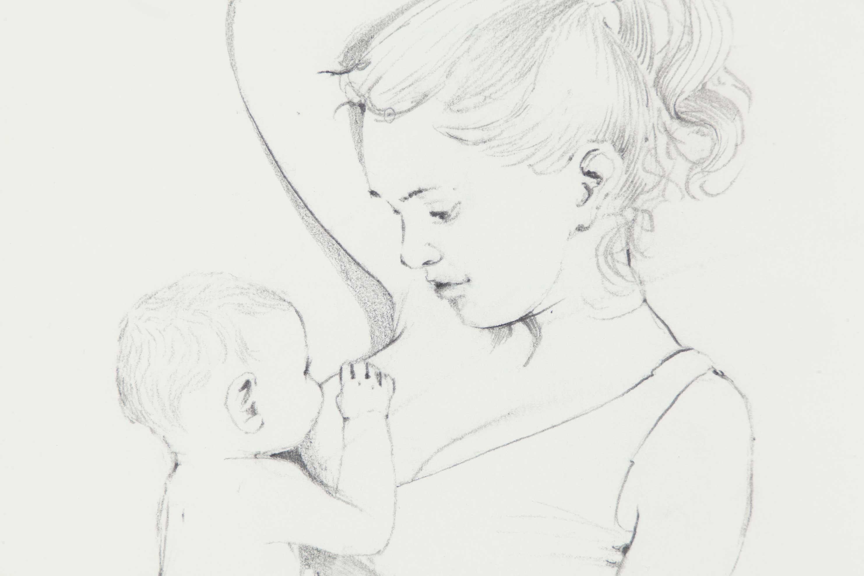 Nursing (W) - Contemporary Painting by Ellen Heck