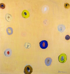 Butterfield, pois, motivo, giallo, pastello