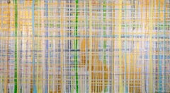 Correnti incrociate, plaid, strisce, oro, blu, verde