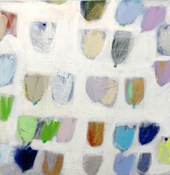 June Tulips 2, abstract acrylic painting