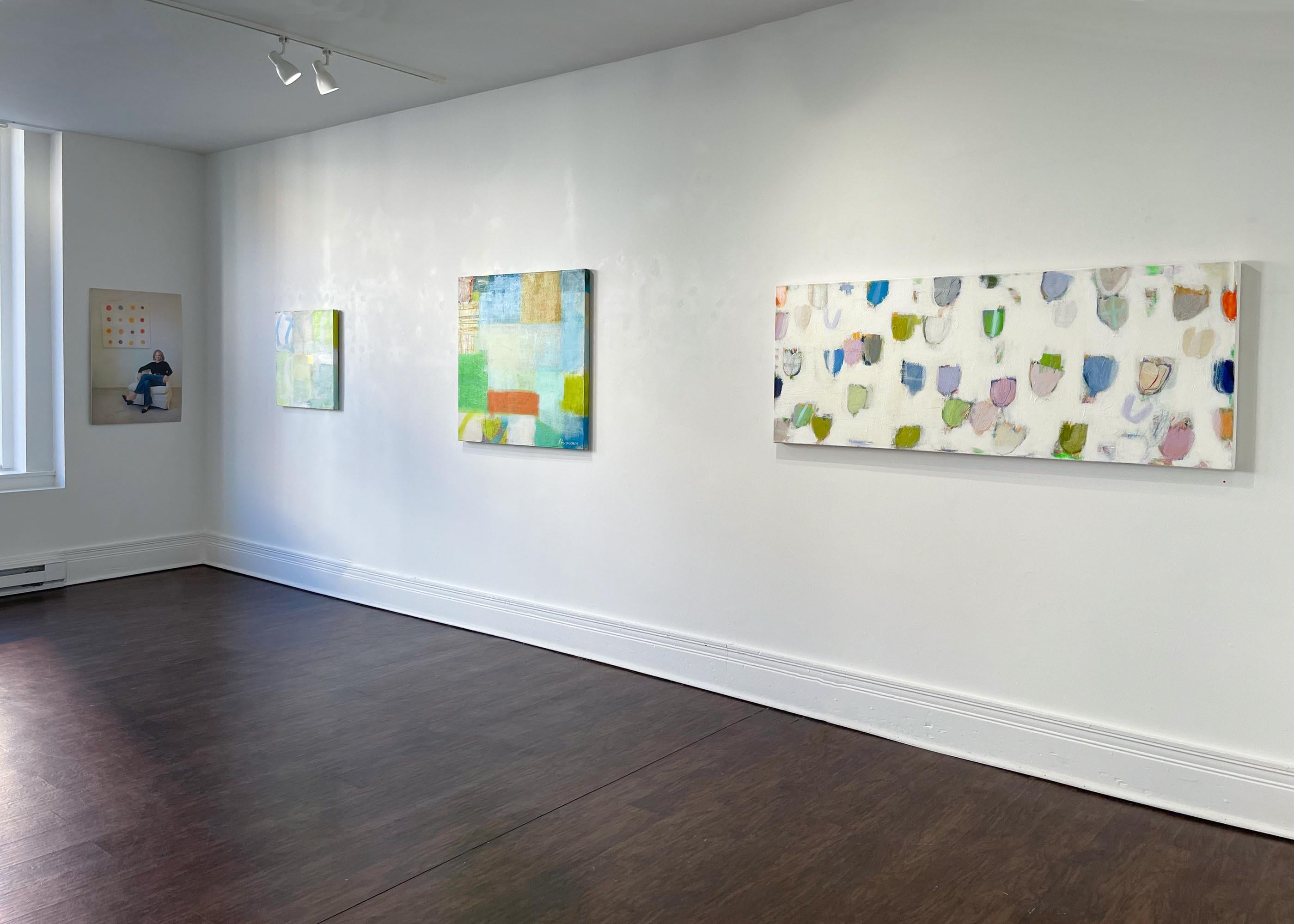 Moltitudine in Greene & Greene, astratto, gestuale, pastello, motivi - Painting di Ellen Hermanos