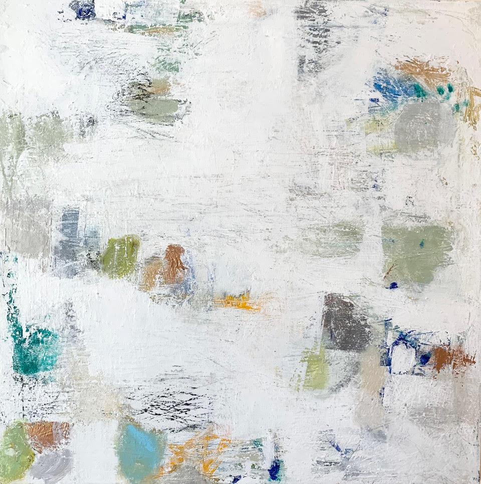 SnowPants, abstract acrylic painting  - Painting by Ellen Hermanos
