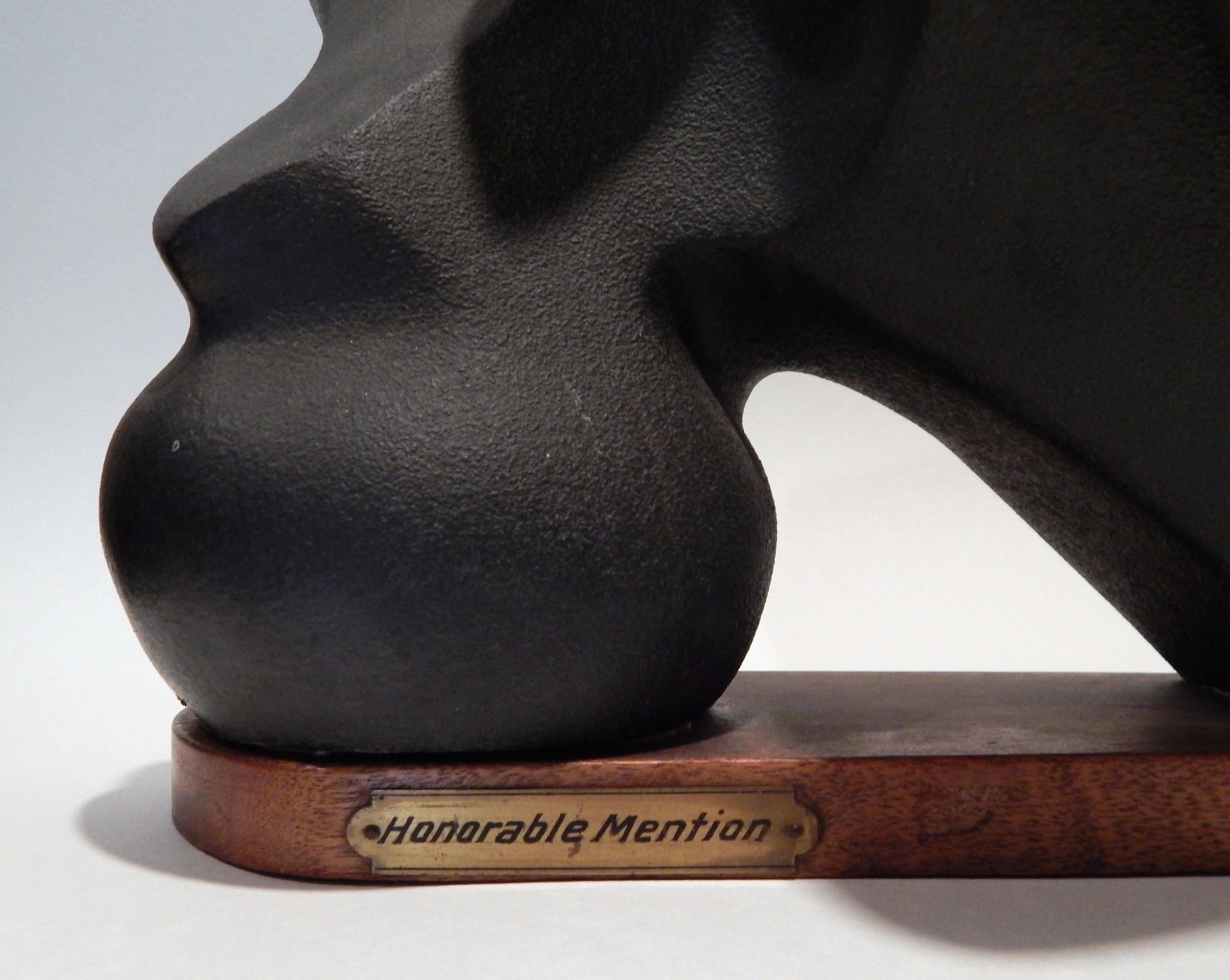 Ellen Key Oberg exhibited with all the major artists of her time including
Alexancer Archipenko and William Zorach.
This piece received an honorable mention in one of the many exhibitions
she participated in.
It's a large Modern ceramic sculpture on