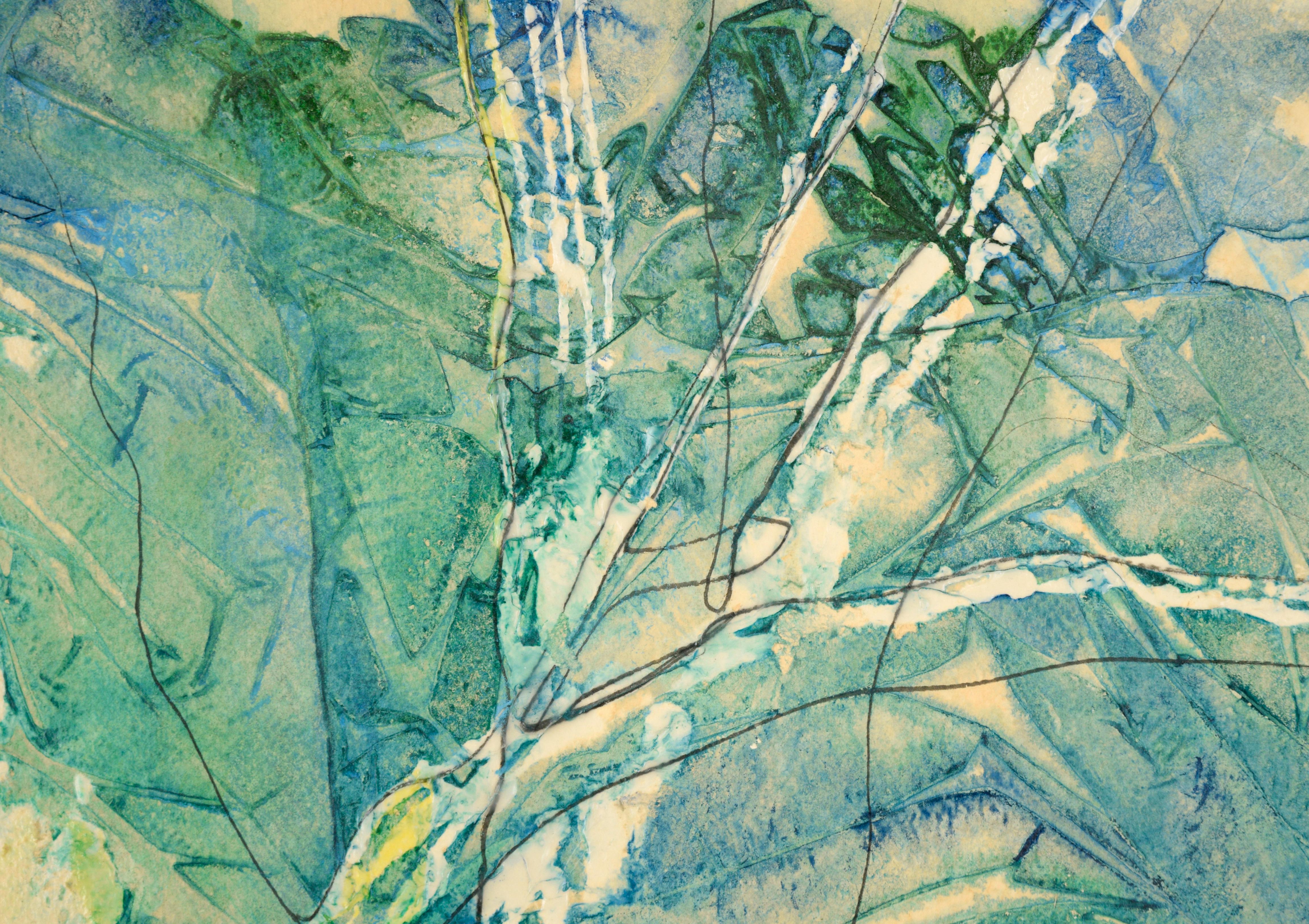 Composition expressionniste abstraite « Sycamores » en acrylique sur papier

Composition audacieuse et expressive d'Ellen Marie Jones (américaine, née en 1961). Plusieurs formes botaniques ressemblant à des arbres se chevauchent pour créer une