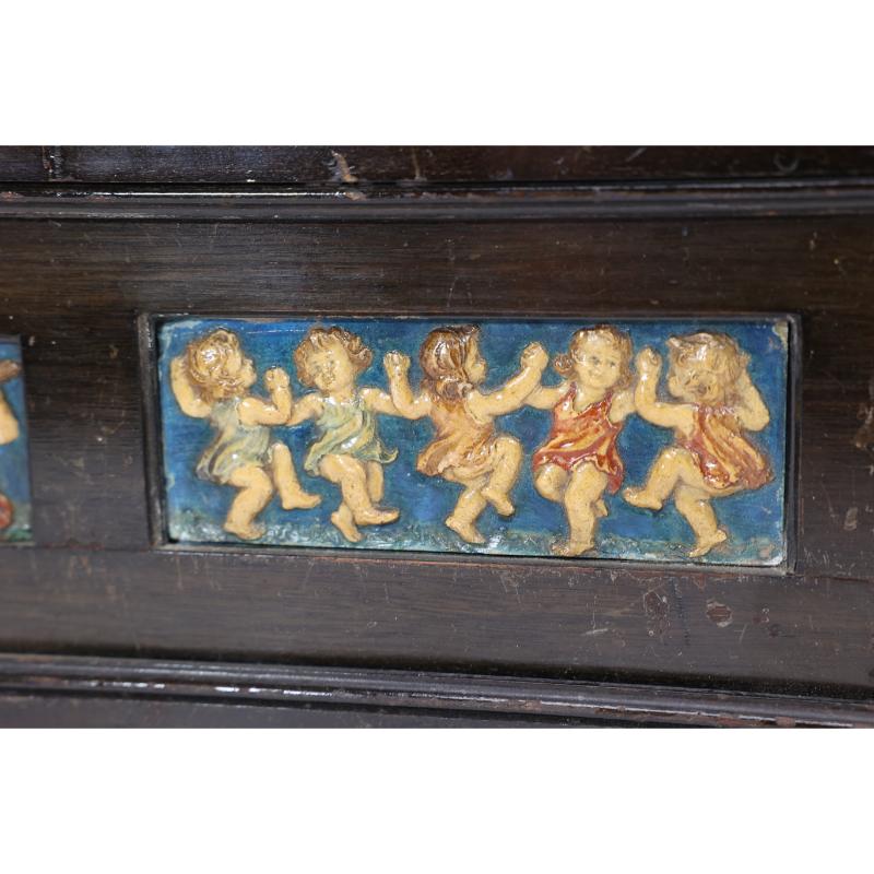 Ellen Mary Rope for Della Robbia. Small picture frame with three plaster plaques For Sale 4