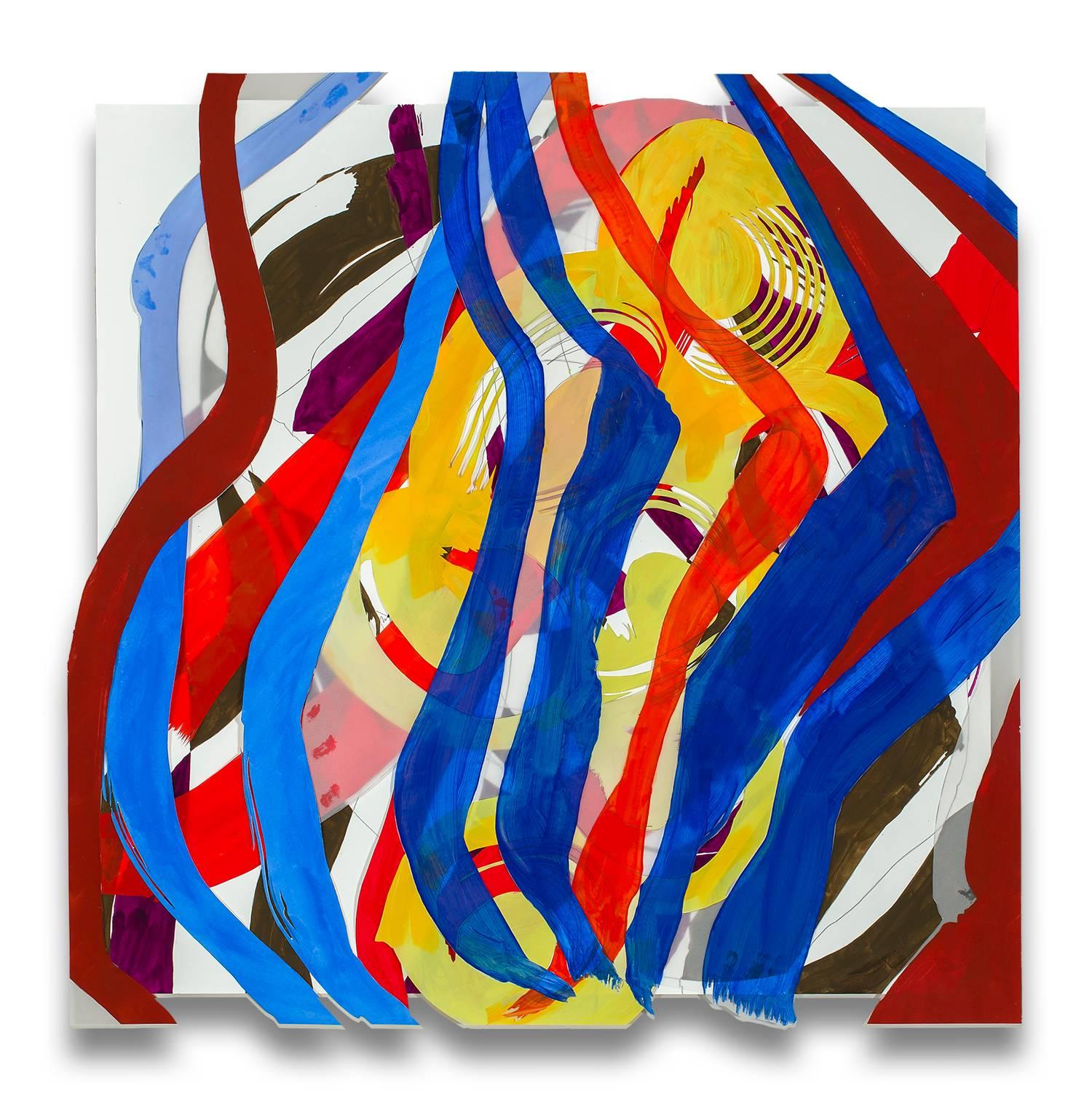 Ellen Priest Abstract Drawing - Jazz Cubano 23: Arturo and Elio, Thinking Out Loud (Abstract Painting)