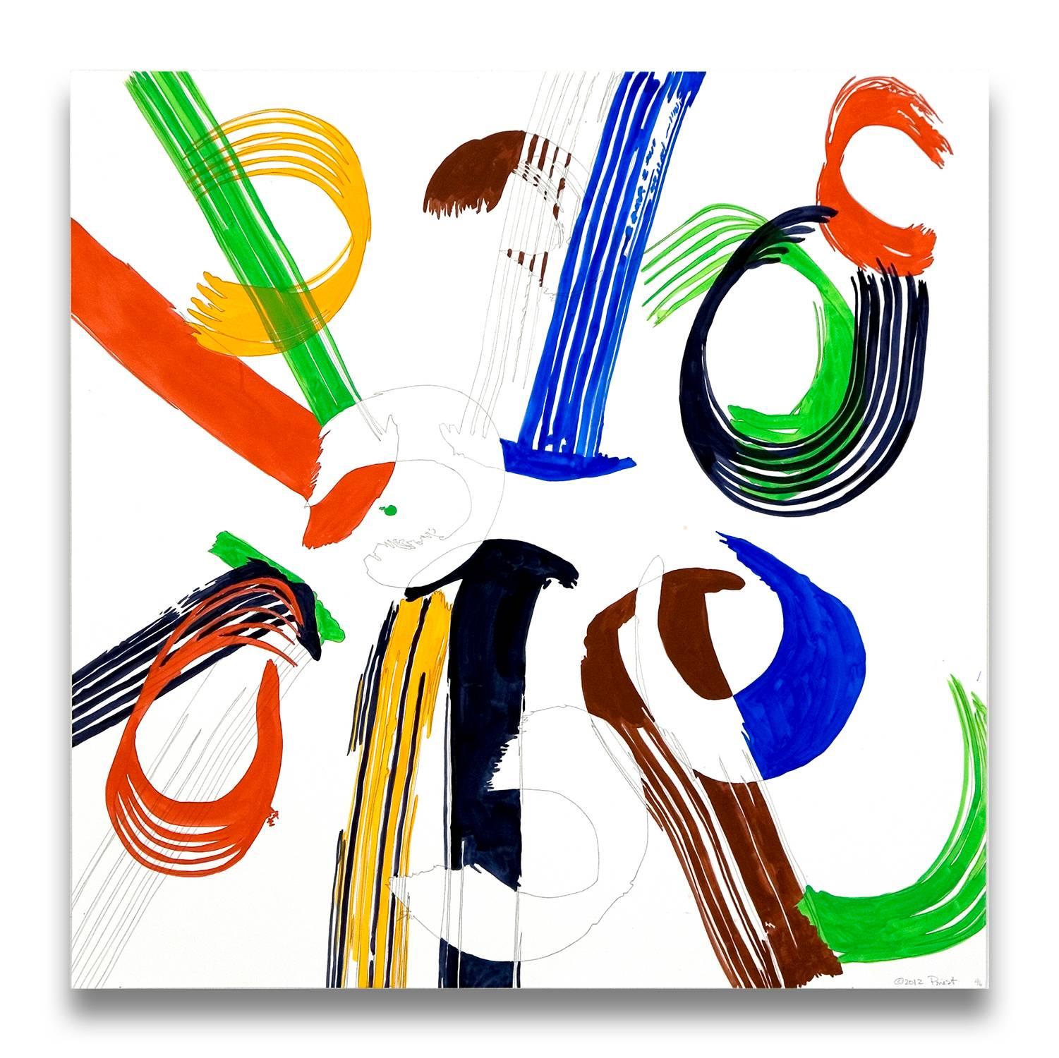Ellen Priest Abstract Painting - Jazz Cubano 46: Percussion Drawing (Abstract Drawing)
