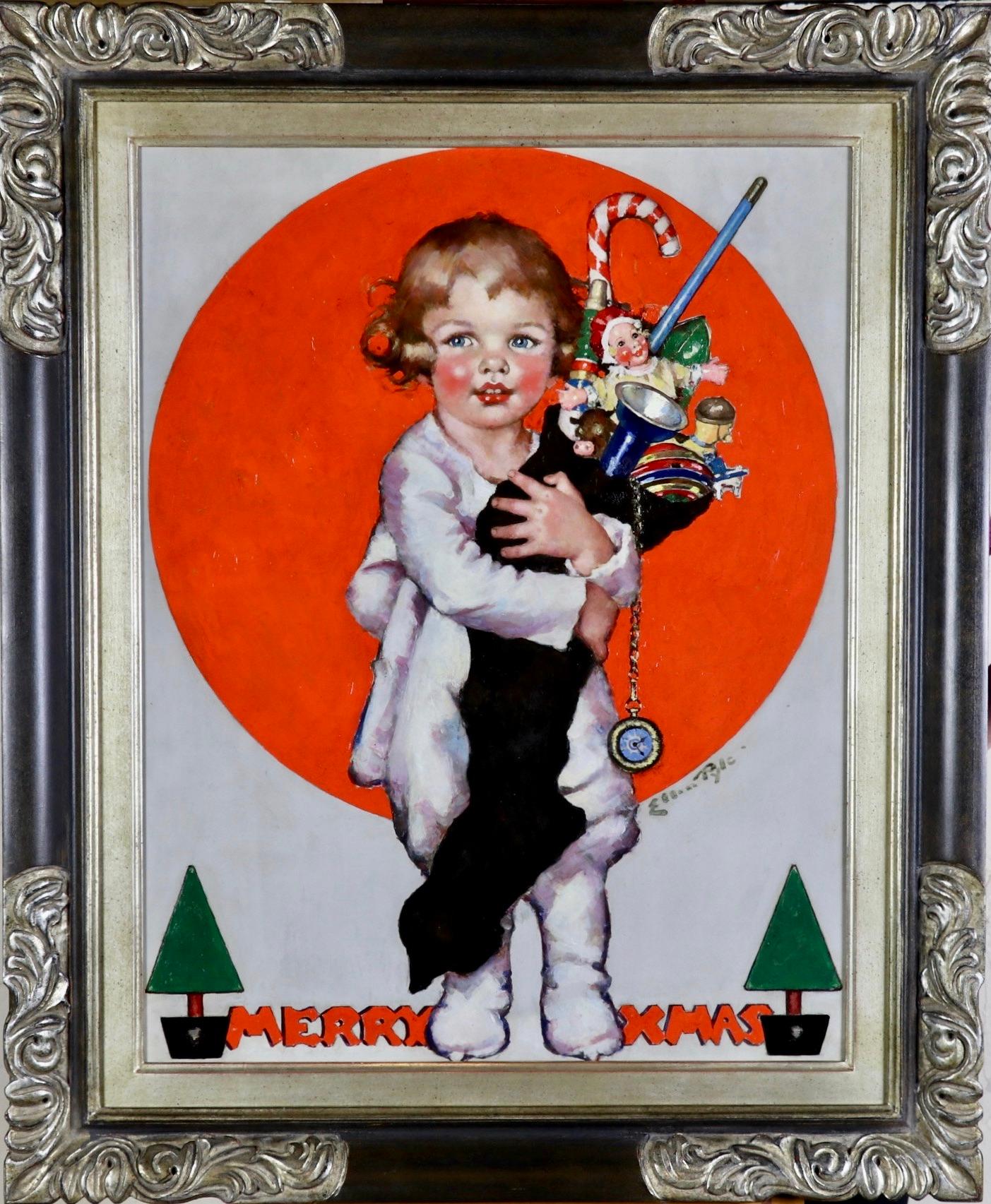 Merry Xmas, Post Cover - Painting by Ellen Pyle