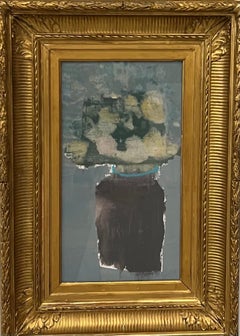 Dark Vessel with Subtle Floral by Ellen Rolli, Framed Petite Abstract Still Life
