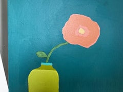Interior with Vessel and Floral Stem, Contemporary Still Life Painting
