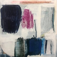 Off the Grid, Small Abstract Acrylic and Mixed Media on Canvas Painting