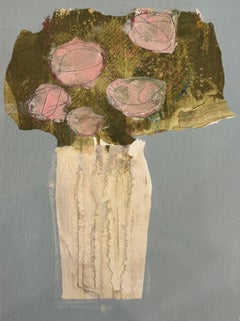 Vase transparent et bouquet d'Ellen Rolli, Nature morte contemporaine