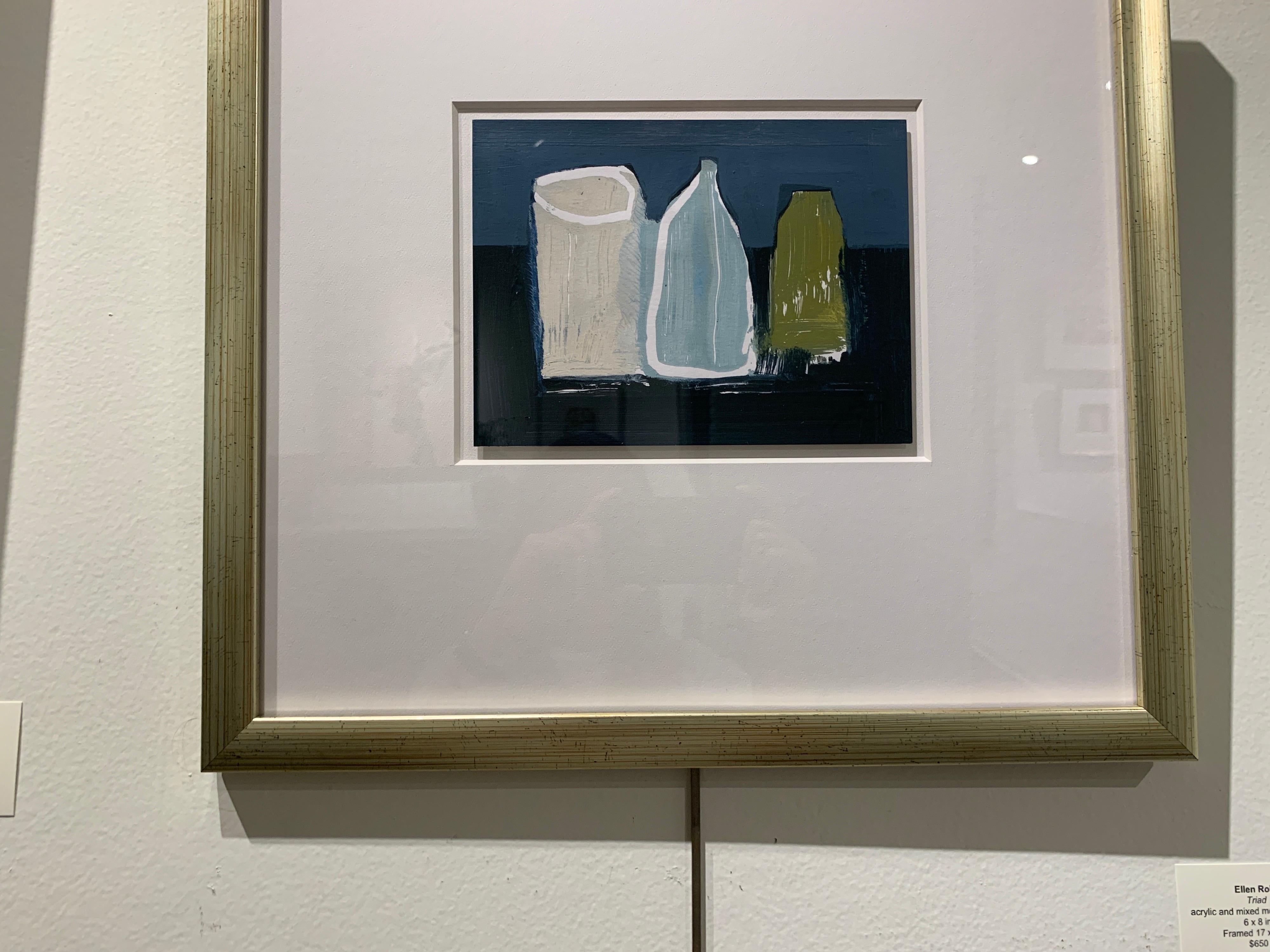 Framed in a contemporary warm silver frame.  Unframed, the artwork is 6 x 8.  The artist has signed on the back.

Ellen earned her degree in Art Education with a minor in Painting at the Massachusetts College of Art in Boston.  In 2009 she completed