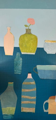 Vessel Personalities and a Flower von Ellen Rolli - Großformatige Mischtechnik auf