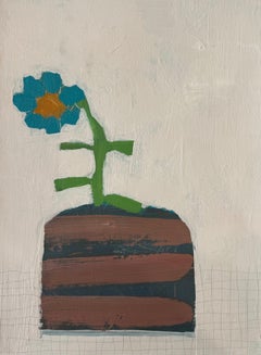 Vase aux rayures audacieuses par Ellen Rolli, Nature morte contemporaine
