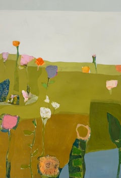 Wildflower Dream von Ellen Rolli, Zeitgenössisches Stillleben Öl auf Papier