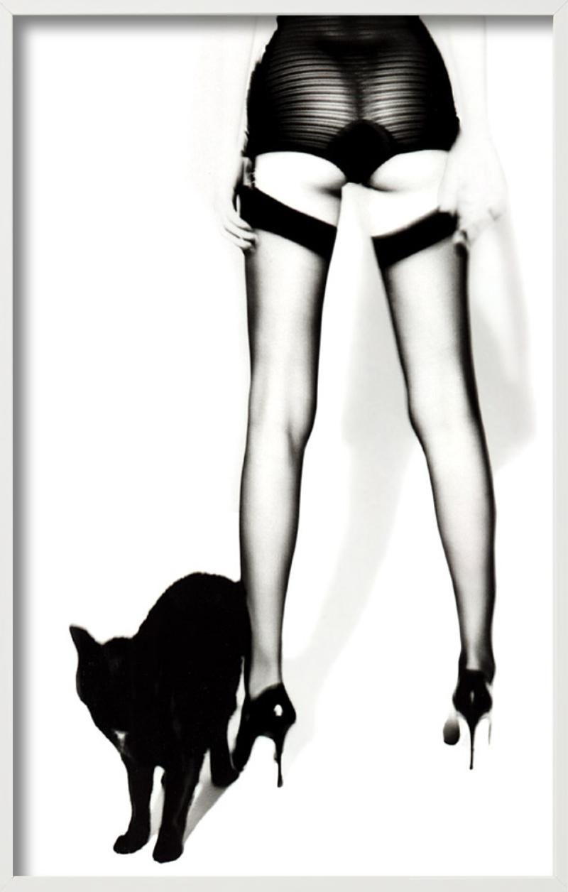 Adriana Lima Wicked IV - en collants avec un chat noir, photographie d'art. 1999 en vente 3