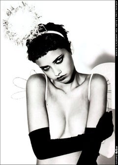 Adriana Lima Wicked  - the supermodel naked with halo and silk gloves