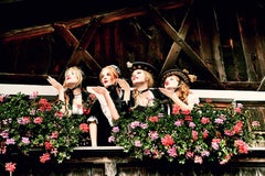 Balkony - Four Models in Dirndl blowing Kisses, Fine Art Photography 2015