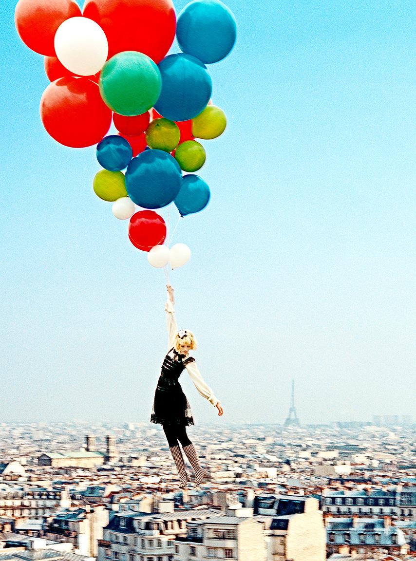 Ellen von Unwerth Color Photograph - Bye Bye Paris: Olya Ivanisevic, Paris, 2006