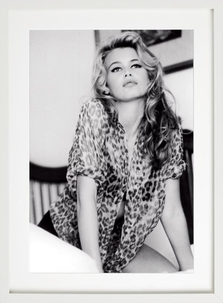 Claudia Schiffer für Guess - Modell im Leopardendruck, Kunstfotografie, 1989 im Angebot 1