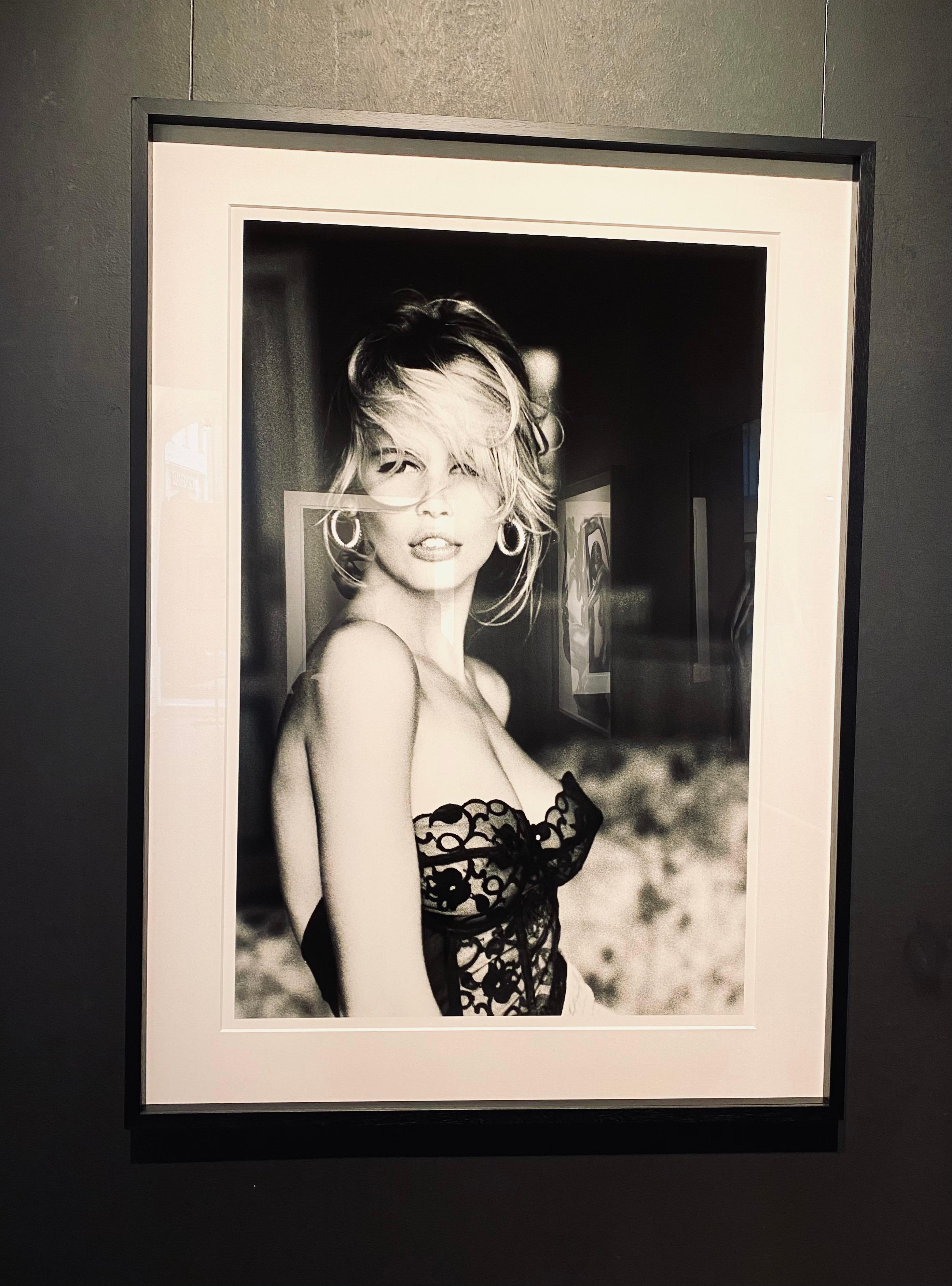 Claudia Schiffer for Guess - Portrait in Lace Top, Fine Art Photography, 1989 For Sale 1