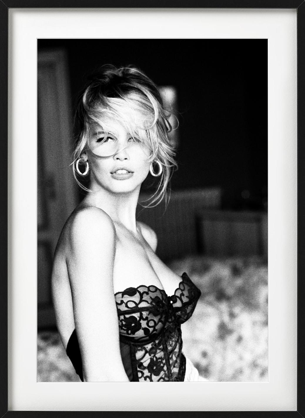 Claudia Schiffer for Guess - Portrait in Lace Top, Fine Art Photography, 1989 For Sale 2