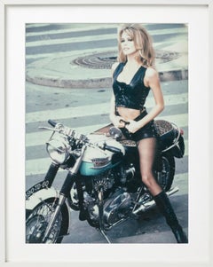 Claudia Schiffer - Hells Angels, Bike Polaroid, Fine Art Photography, 1989